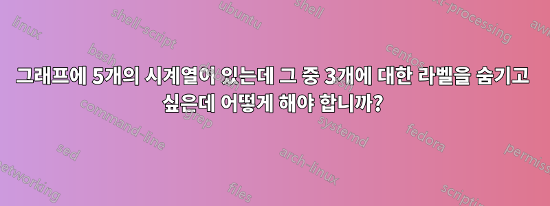 그래프에 5개의 시계열이 있는데 그 중 3개에 대한 라벨을 숨기고 싶은데 어떻게 해야 합니까?