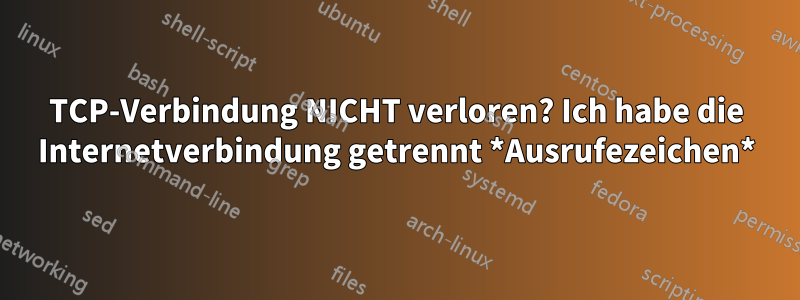 TCP-Verbindung NICHT verloren? Ich habe die Internetverbindung getrennt *Ausrufezeichen*