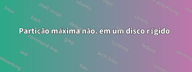 Partição máxima não. em um disco rígido 