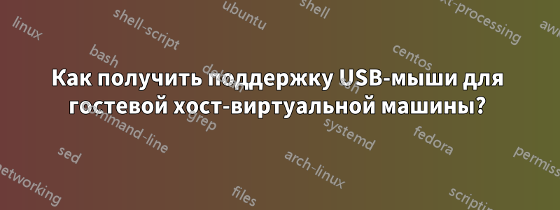 Как получить поддержку USB-мыши для гостевой хост-виртуальной машины?