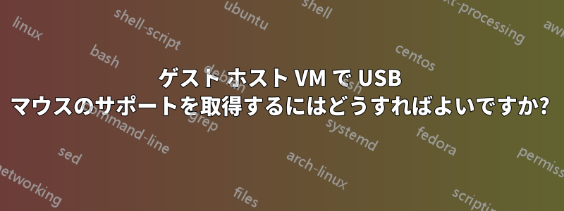 ゲスト ホスト VM で USB マウスのサポートを取得するにはどうすればよいですか?