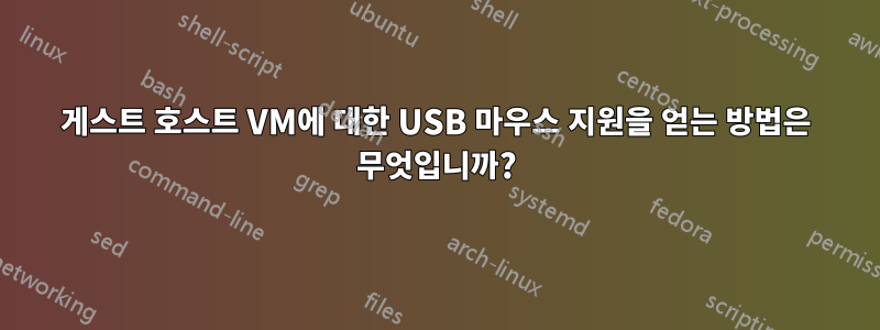 게스트 호스트 VM에 대한 USB 마우스 지원을 얻는 방법은 무엇입니까?