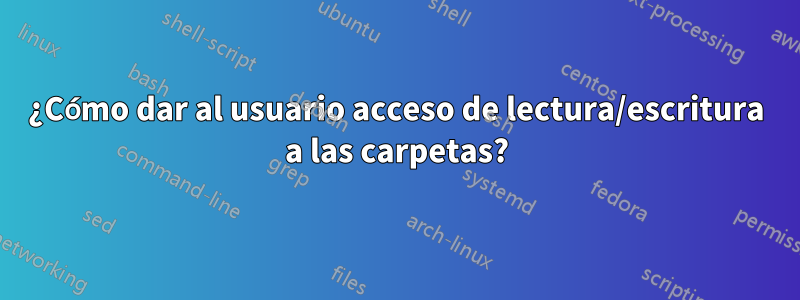 ¿Cómo dar al usuario acceso de lectura/escritura a las carpetas?