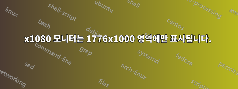 1920x1080 모니터는 1776x1000 영역에만 표시됩니다.