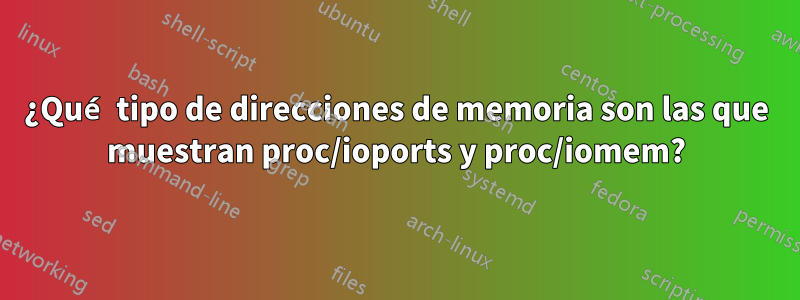 ¿Qué tipo de direcciones de memoria son las que muestran proc/ioports y proc/iomem?