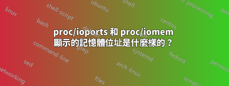 proc/ioports 和 proc/iomem 顯示的記憶體位址是什麼樣的？