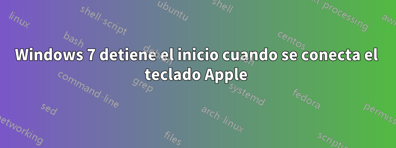 Windows 7 detiene el inicio cuando se conecta el teclado Apple