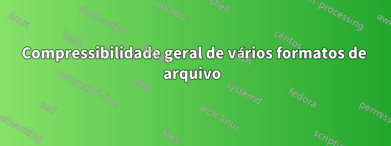 Compressibilidade geral de vários formatos de arquivo 