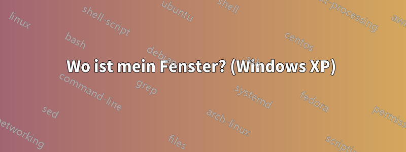 Wo ist mein Fenster? (Windows XP)