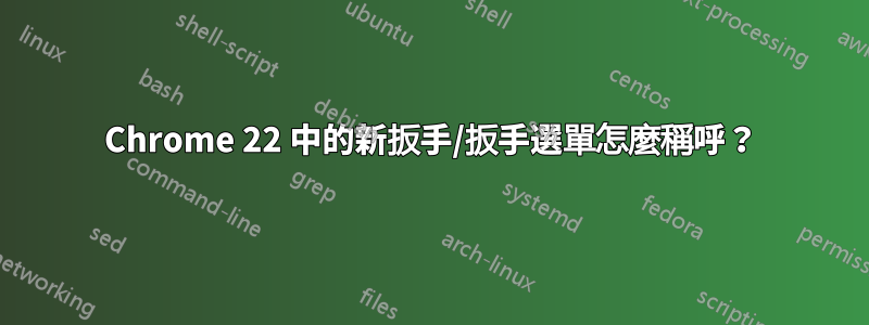 Chrome 22 中的新扳手/扳手選單怎麼稱呼？