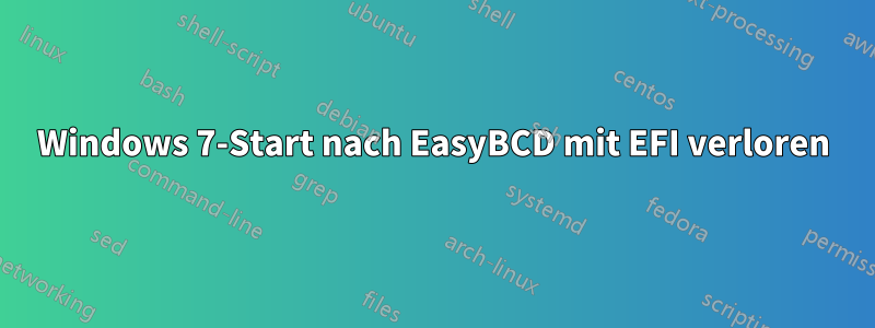 Windows 7-Start nach EasyBCD mit EFI verloren