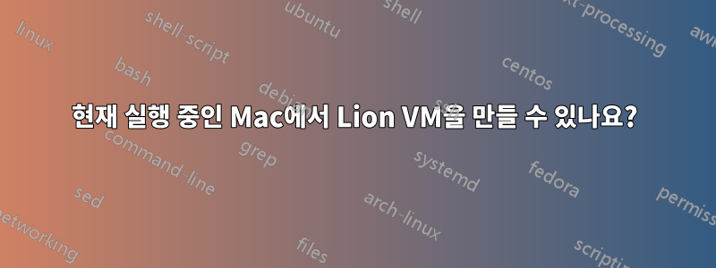 현재 실행 중인 Mac에서 Lion VM을 만들 수 있나요?