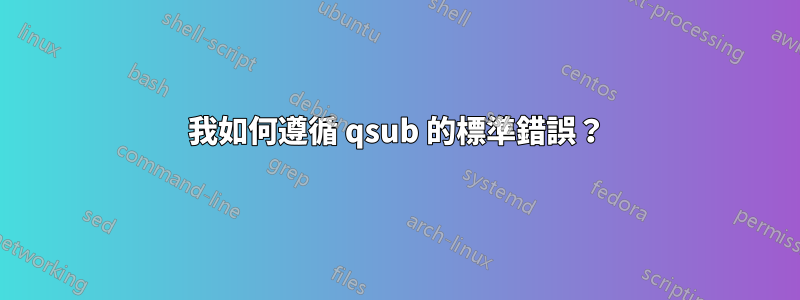 我如何遵循 qsub 的標準錯誤？