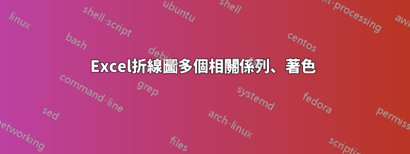 Excel折線圖多個相關係列、著色