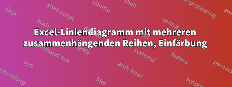 Excel-Liniendiagramm mit mehreren zusammenhängenden Reihen, Einfärbung