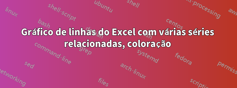 Gráfico de linhas do Excel com várias séries relacionadas, coloração