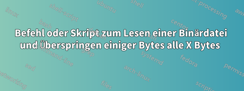 Befehl oder Skript zum Lesen einer Binärdatei und Überspringen einiger Bytes alle X Bytes 