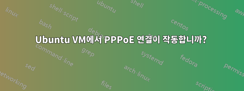 Ubuntu VM에서 PPPoE 연결이 작동합니까?