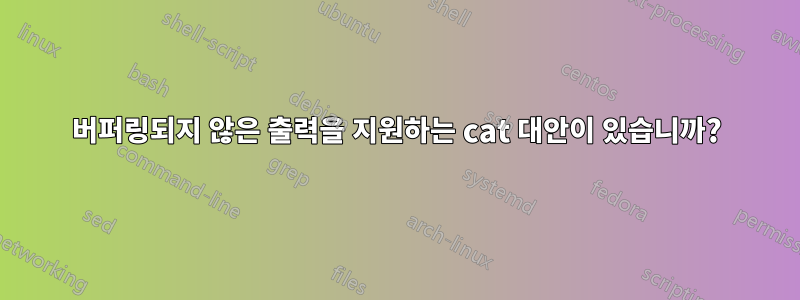 버퍼링되지 않은 출력을 지원하는 cat 대안이 있습니까?