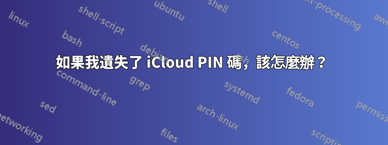 如果我遺失了 iCloud PIN 碼，該怎麼辦？