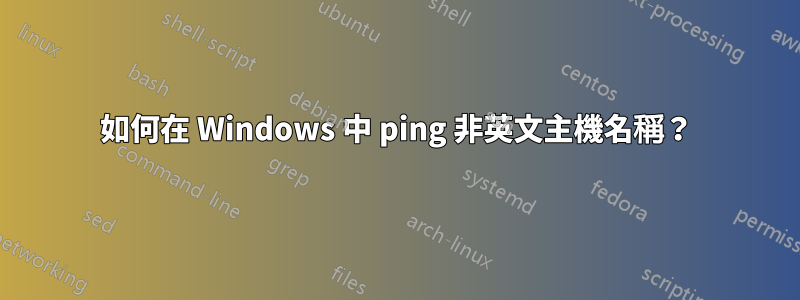 如何在 Windows 中 ping 非英文主機名稱？