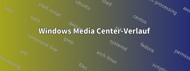 Windows Media Center-Verlauf