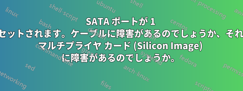 SATA ポートが 1 分ごとにリセットされます。ケーブルに障害があるのでしょうか、それともポート マルチプライヤ カード (Silicon Image) に障害があるのでしょうか。