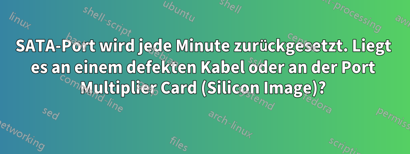 SATA-Port wird jede Minute zurückgesetzt. Liegt es an einem defekten Kabel oder an der Port Multiplier Card (Silicon Image)?