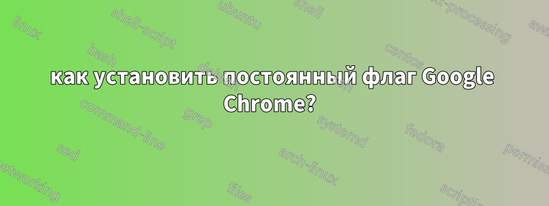 как установить постоянный флаг Google Chrome? 