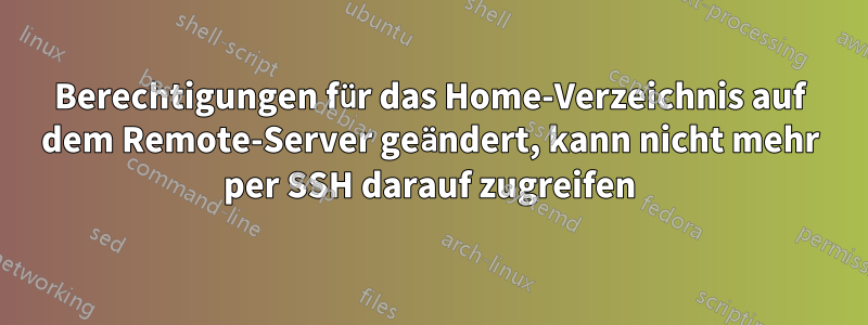 Berechtigungen für das Home-Verzeichnis auf dem Remote-Server geändert, kann nicht mehr per SSH darauf zugreifen