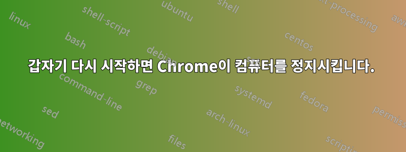 갑자기 다시 시작하면 Chrome이 컴퓨터를 정지시킵니다.