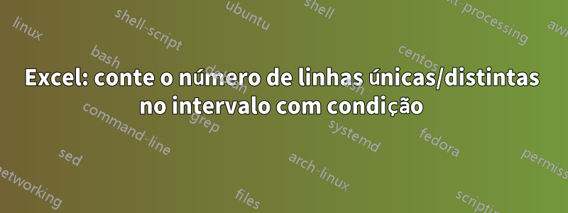 Excel: conte o número de linhas únicas/distintas no intervalo com condição