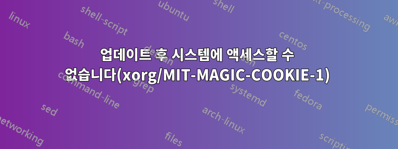 업데이트 후 시스템에 액세스할 수 없습니다(xorg/MIT-MAGIC-COOKIE-1)