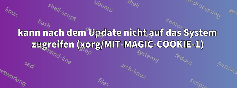 kann nach dem Update nicht auf das System zugreifen (xorg/MIT-MAGIC-COOKIE-1)