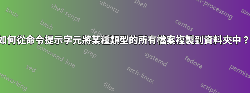 如何從命令提示字元將某種類型的所有檔案複製到資料夾中？