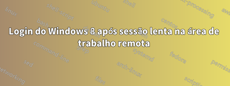 Login do Windows 8 após sessão lenta na área de trabalho remota