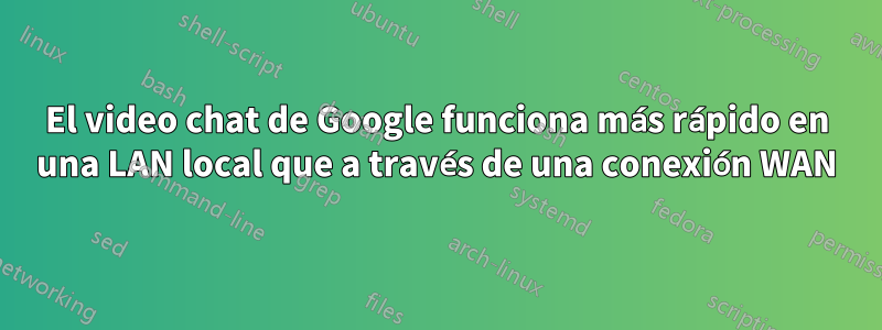 El video chat de Google funciona más rápido en una LAN local que a través de una conexión WAN