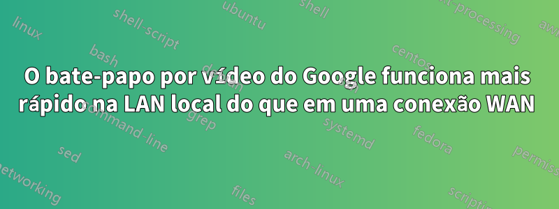 O bate-papo por vídeo do Google funciona mais rápido na LAN local do que em uma conexão WAN