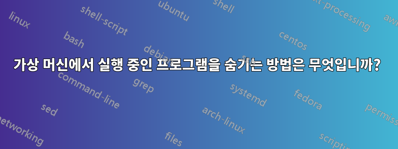 가상 머신에서 실행 중인 프로그램을 숨기는 방법은 무엇입니까?