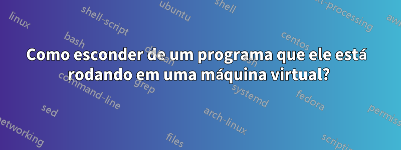 Como esconder de um programa que ele está rodando em uma máquina virtual?