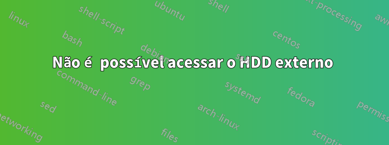 Não é possível acessar o HDD externo