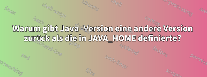 Warum gibt Java -Version eine andere Version zurück als die in JAVA_HOME definierte?