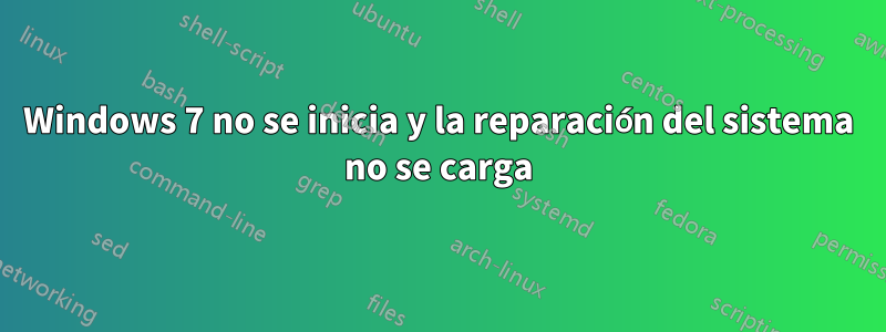 Windows 7 no se inicia y la reparación del sistema no se carga