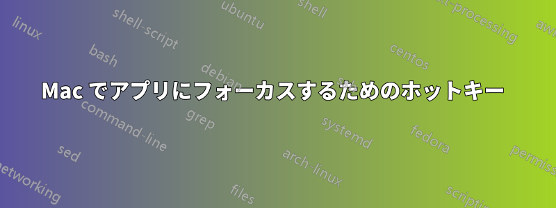 Mac でアプリにフォーカスするためのホットキー 