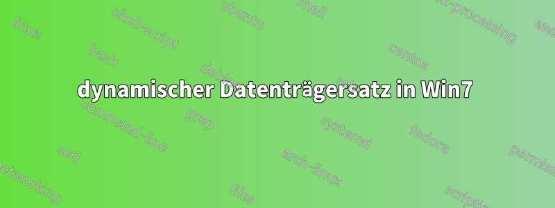 dynamischer Datenträgersatz in Win7