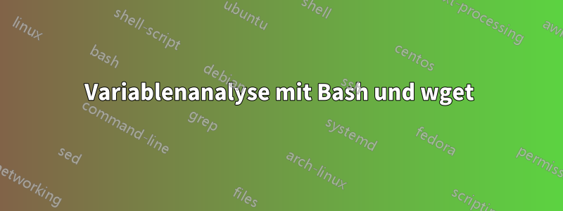 Variablenanalyse mit Bash und wget