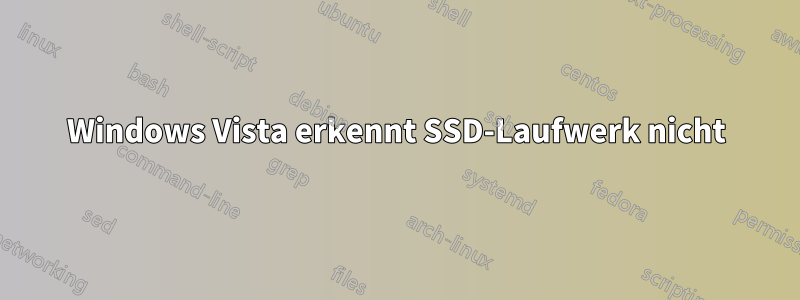 Windows Vista erkennt SSD-Laufwerk nicht