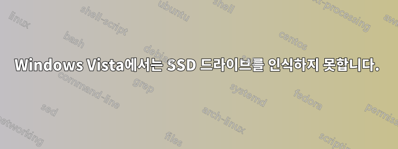 Windows Vista에서는 SSD 드라이브를 인식하지 못합니다.