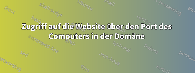 Zugriff auf die Website über den Port des Computers in der Domäne