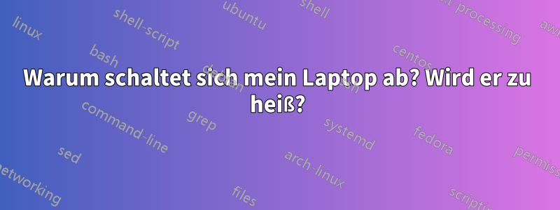 Warum schaltet sich mein Laptop ab? Wird er zu heiß?